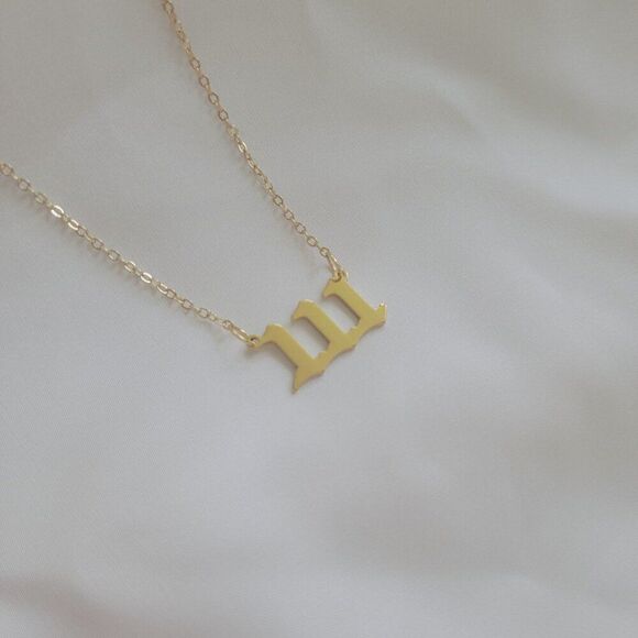 Gold Filled Angel Number 111 Necklace - Picture 2 of 5